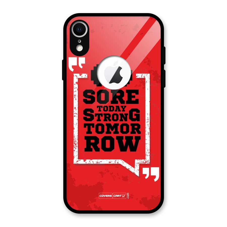 Stay Strong Glass Back Case for iPhone XR Logo Cut
