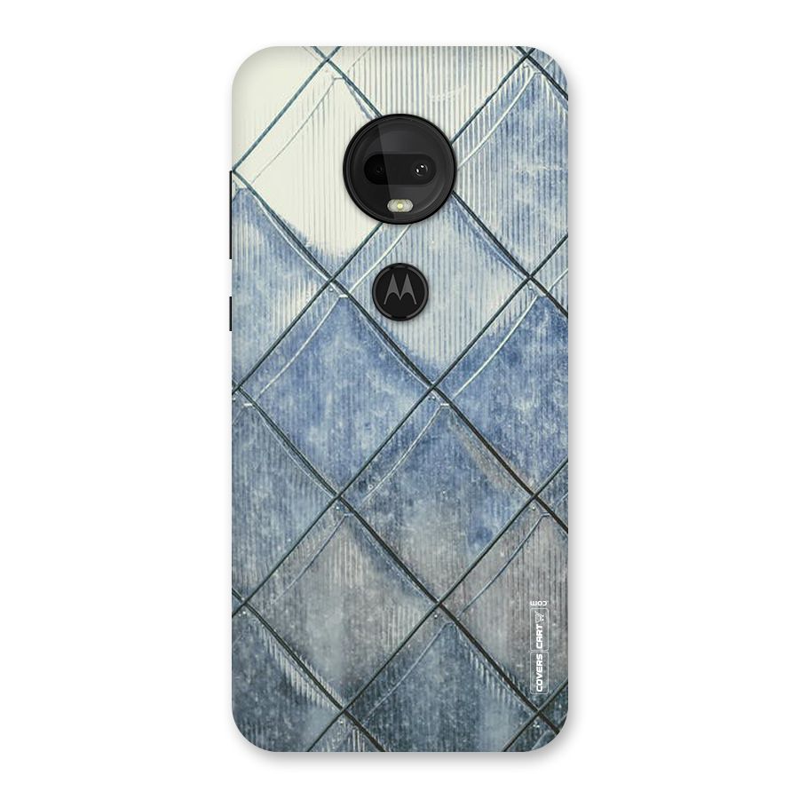 Steel Blue Pattern Back Case for Moto G7