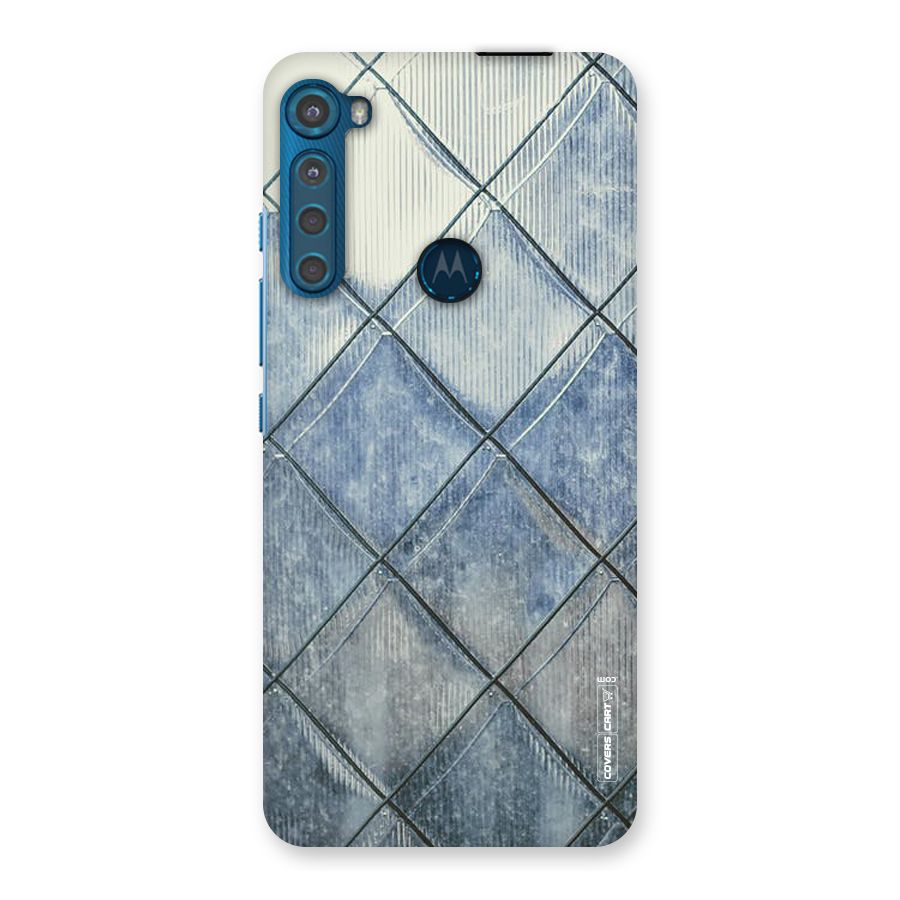 Steel Blue Pattern Back Case for Motorola One Fusion Plus