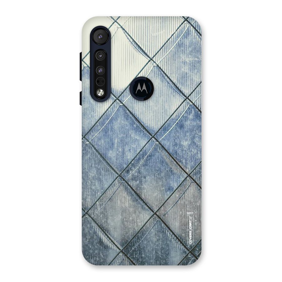 Steel Blue Pattern Back Case for Motorola One Macro