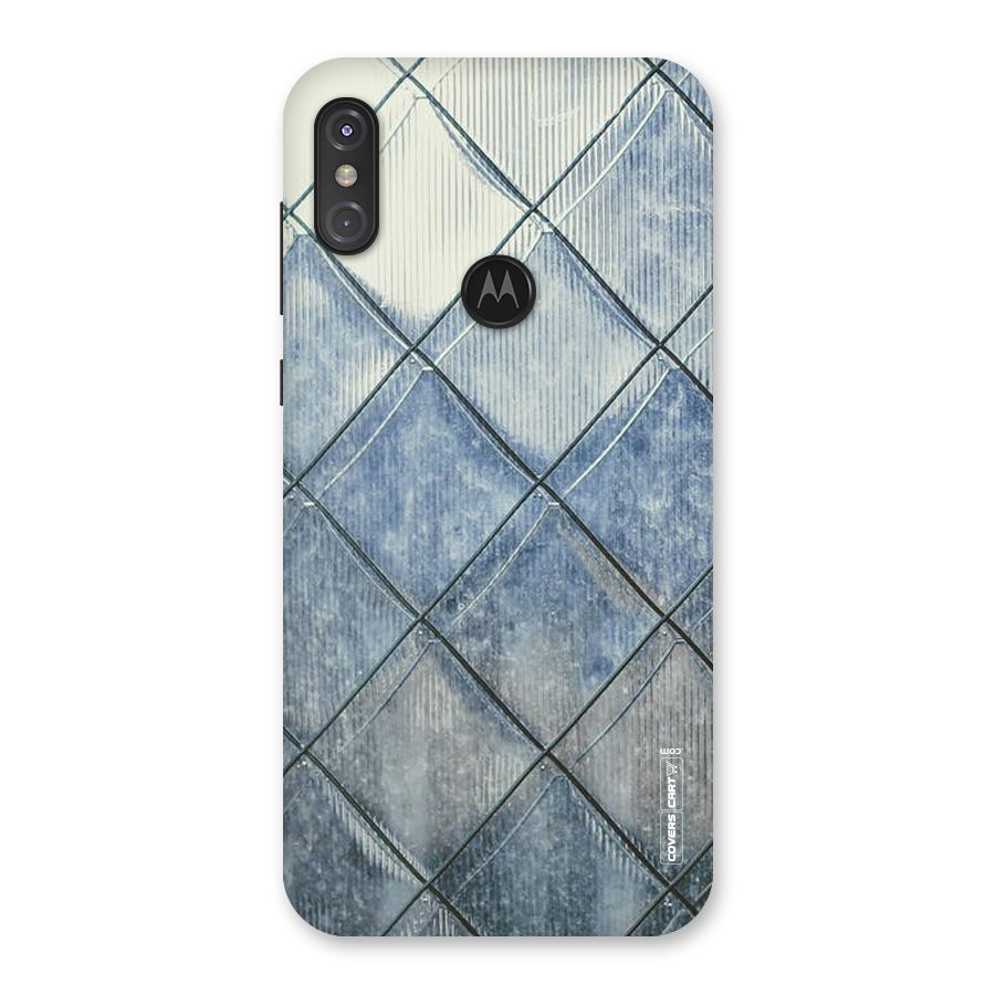 Steel Blue Pattern Back Case for Motorola One Power