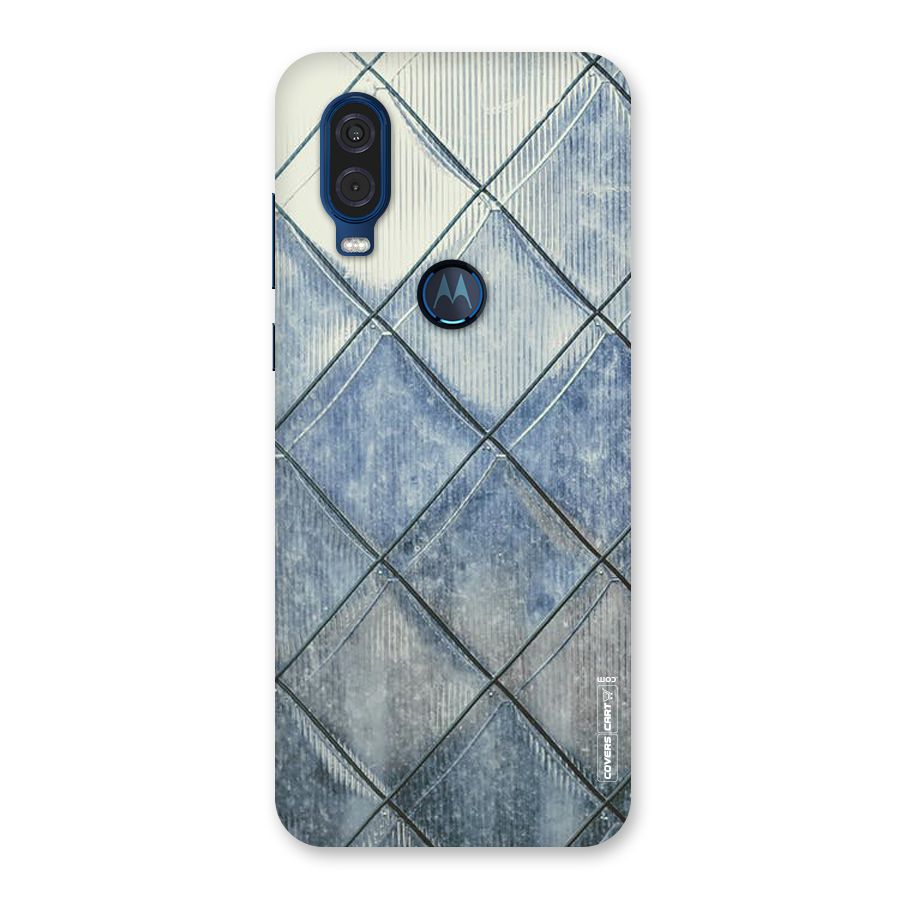 Steel Blue Pattern Back Case for Motorola One Vision
