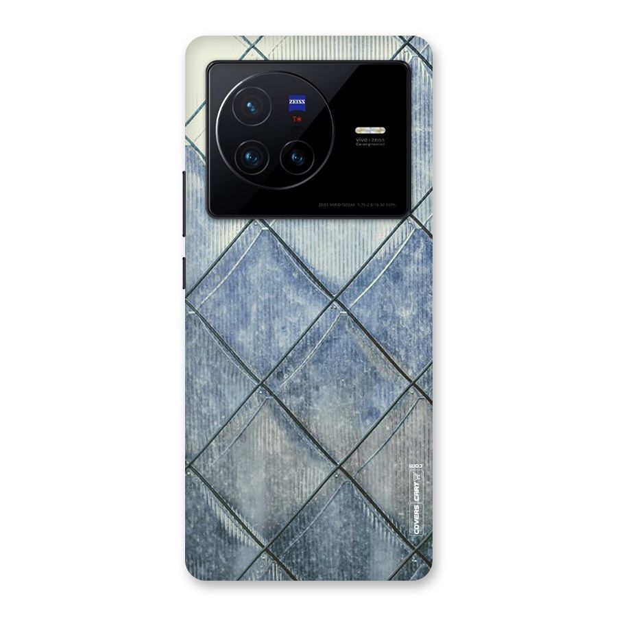 Steel Blue Pattern Back Case for Vivo X80
