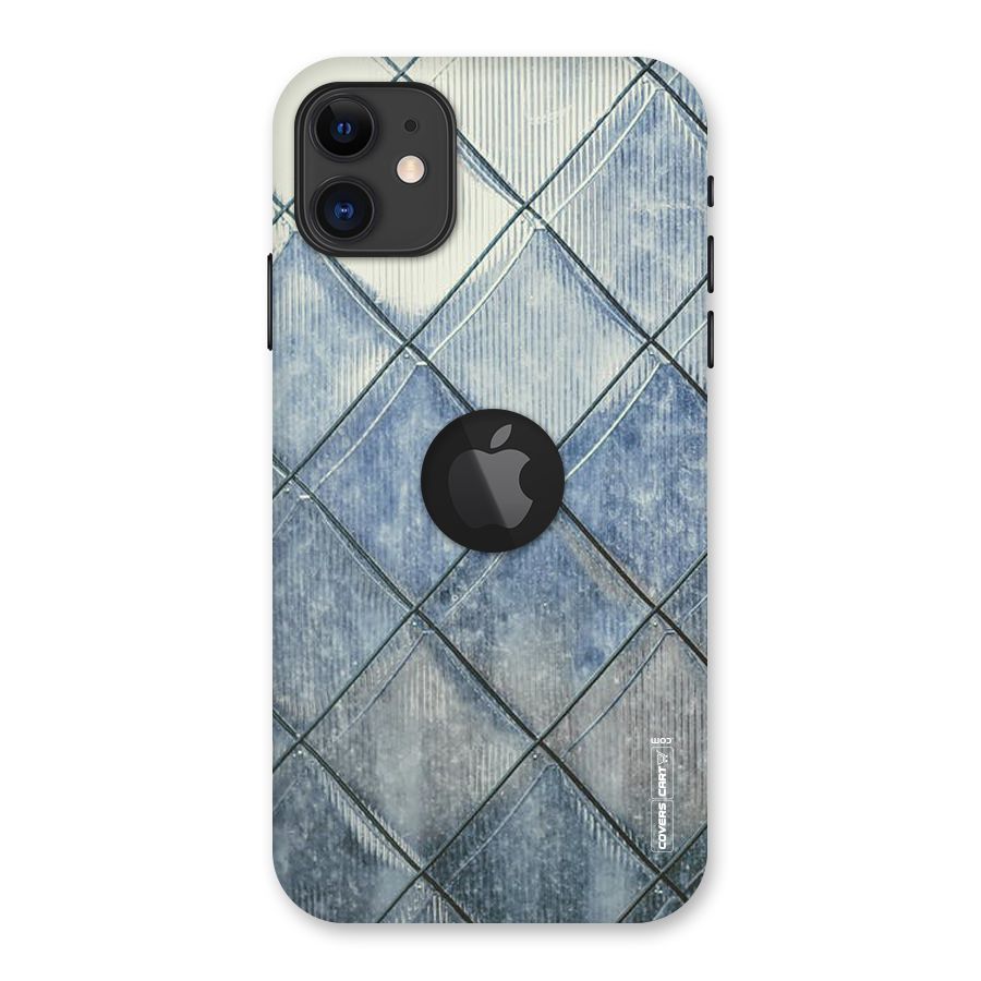 Steel Blue Pattern Back Case for iPhone 11 Logo Cut