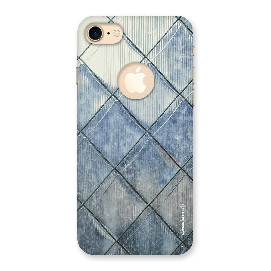 Steel Blue Pattern Back Case for iPhone 7 Logo Cut