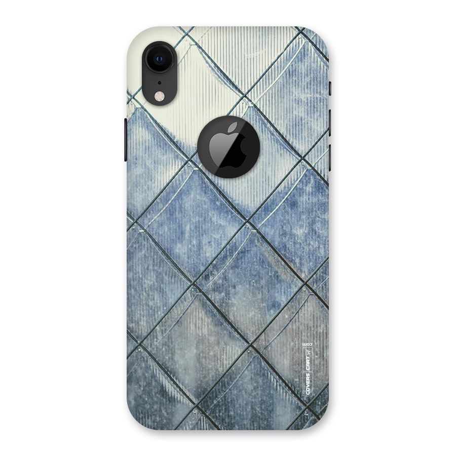 Steel Blue Pattern Back Case for iPhone XR Logo Cut