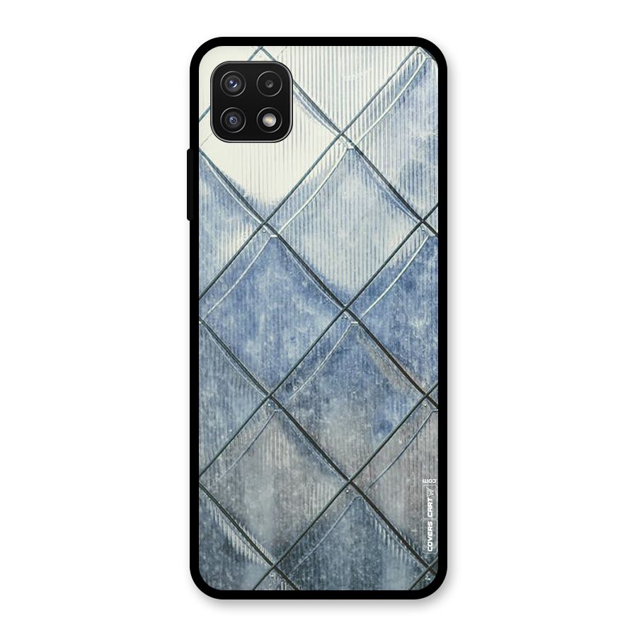 Steel Blue Pattern Glass Back Case for Galaxy A22 5G