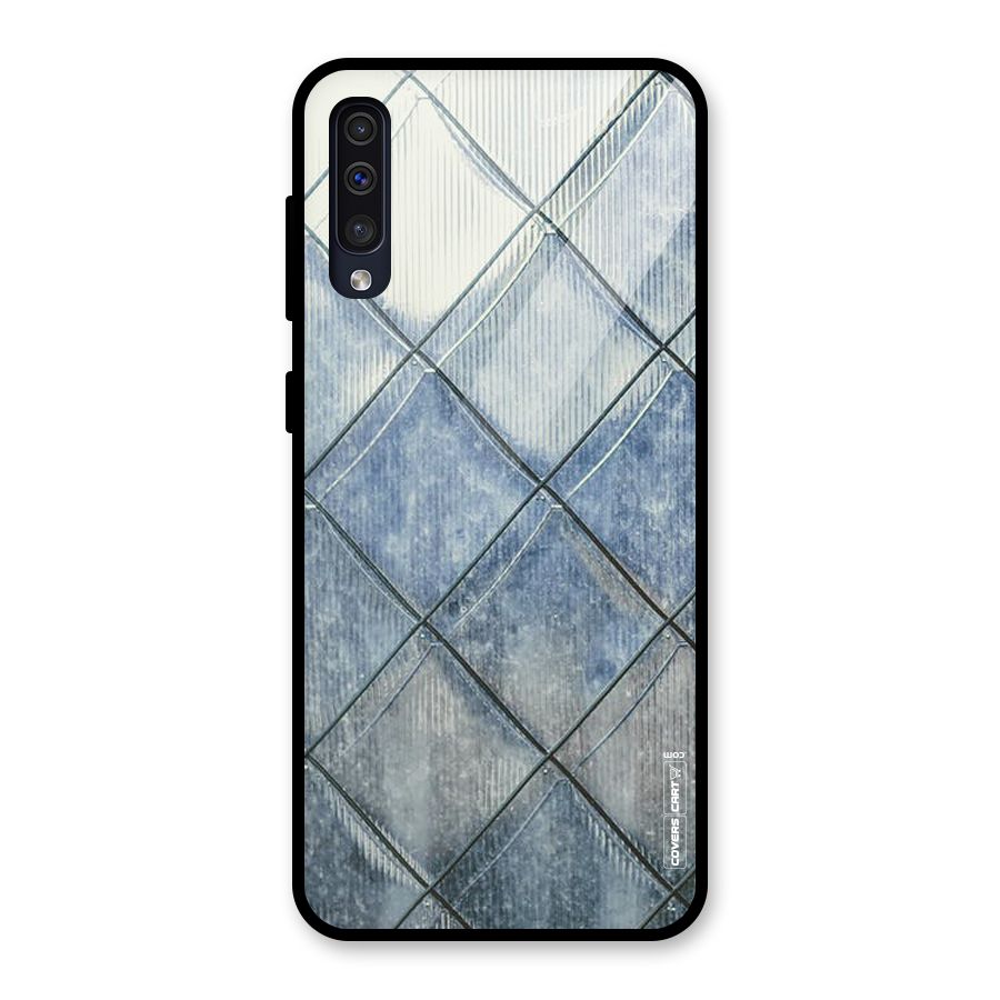 Steel Blue Pattern Glass Back Case for Galaxy A50