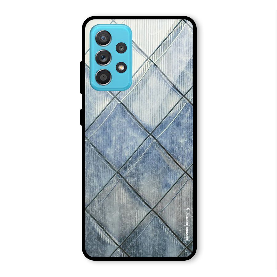 Steel Blue Pattern Glass Back Case for Galaxy A52