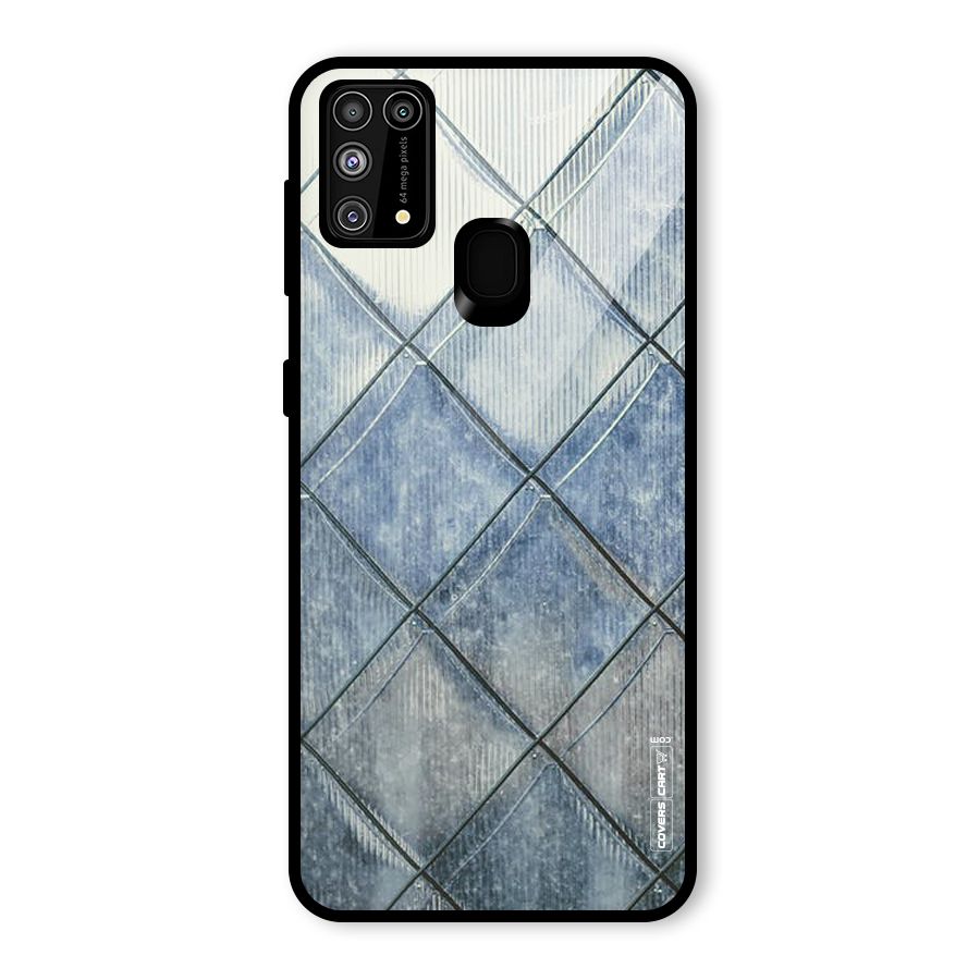 Steel Blue Pattern Glass Back Case for Galaxy F41