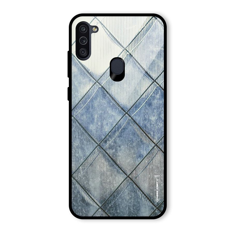 Steel Blue Pattern Glass Back Case for Galaxy M11