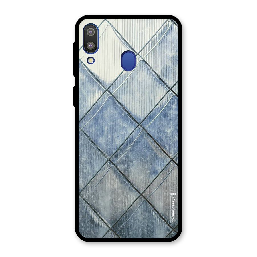 Steel Blue Pattern Glass Back Case for Galaxy M20