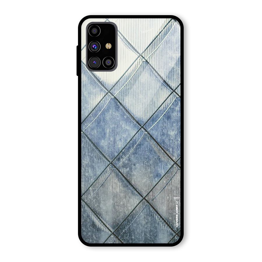 Steel Blue Pattern Glass Back Case for Galaxy M31s