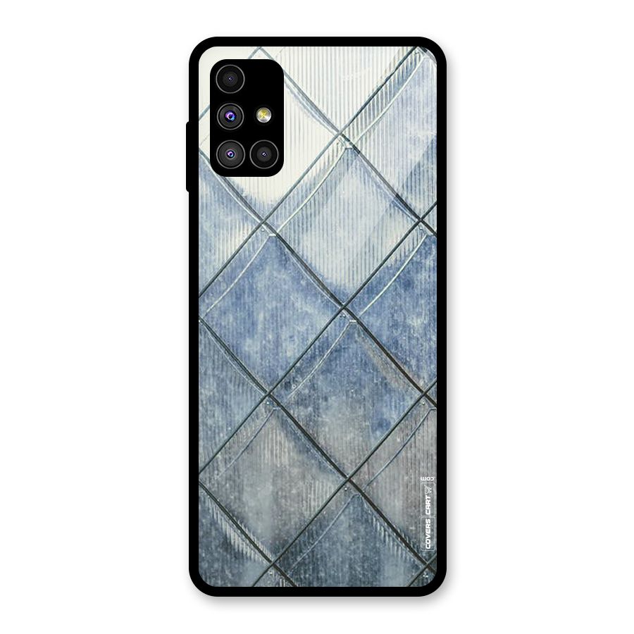 Steel Blue Pattern Glass Back Case for Galaxy M51