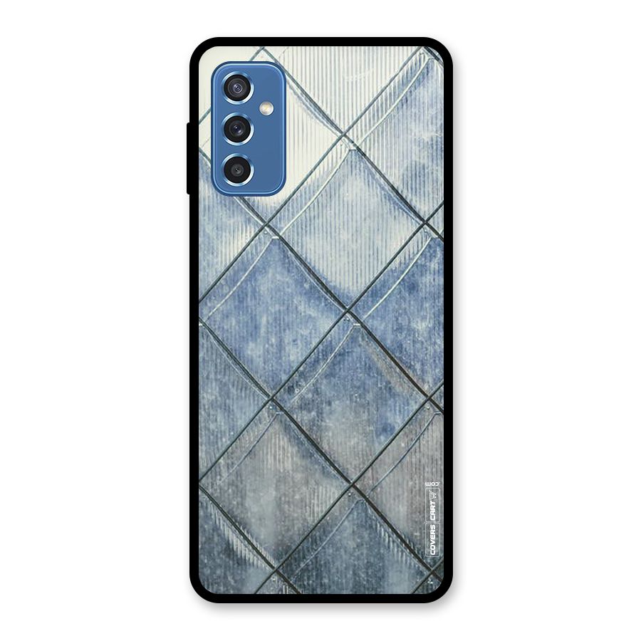 Steel Blue Pattern Glass Back Case for Galaxy M52 5G