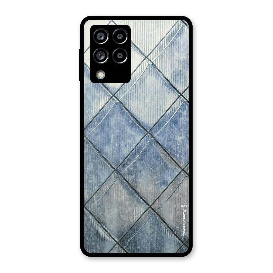Steel Blue Pattern Glass Back Case for Galaxy M53 5G