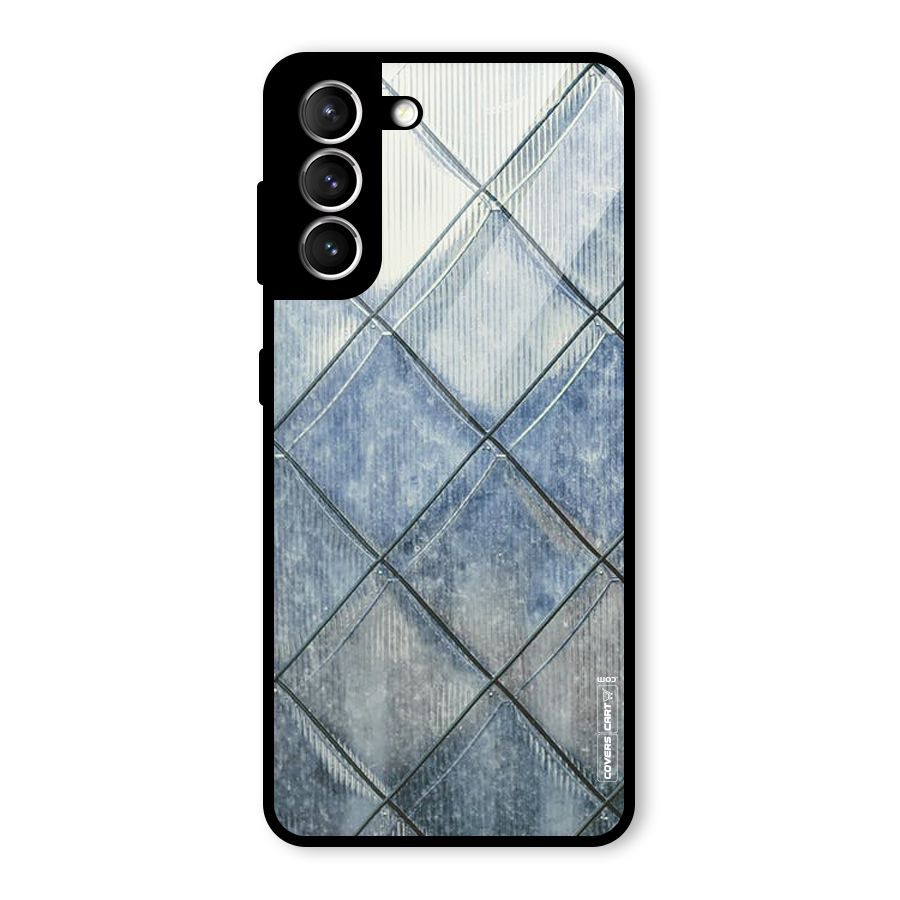 Steel Blue Pattern Glass Back Case for Galaxy S21 5G