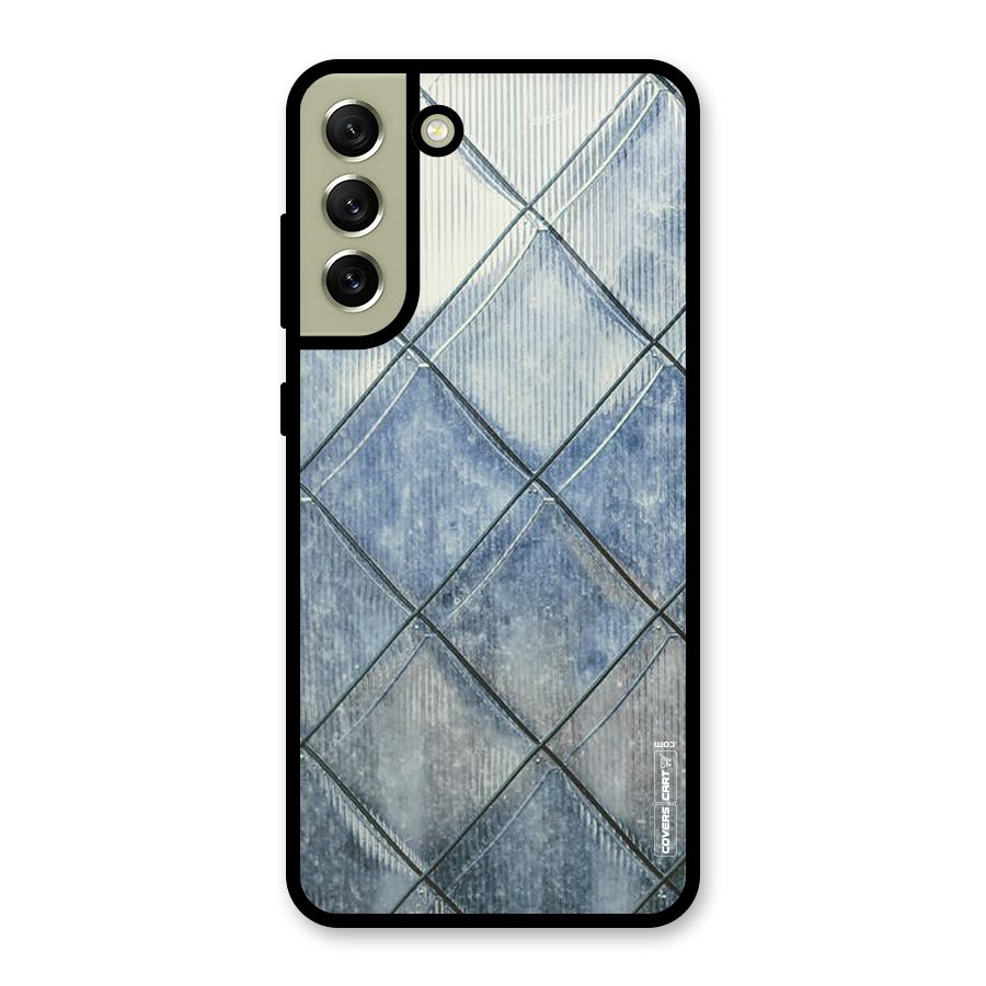 Steel Blue Pattern Glass Back Case for Galaxy S21 FE 5G