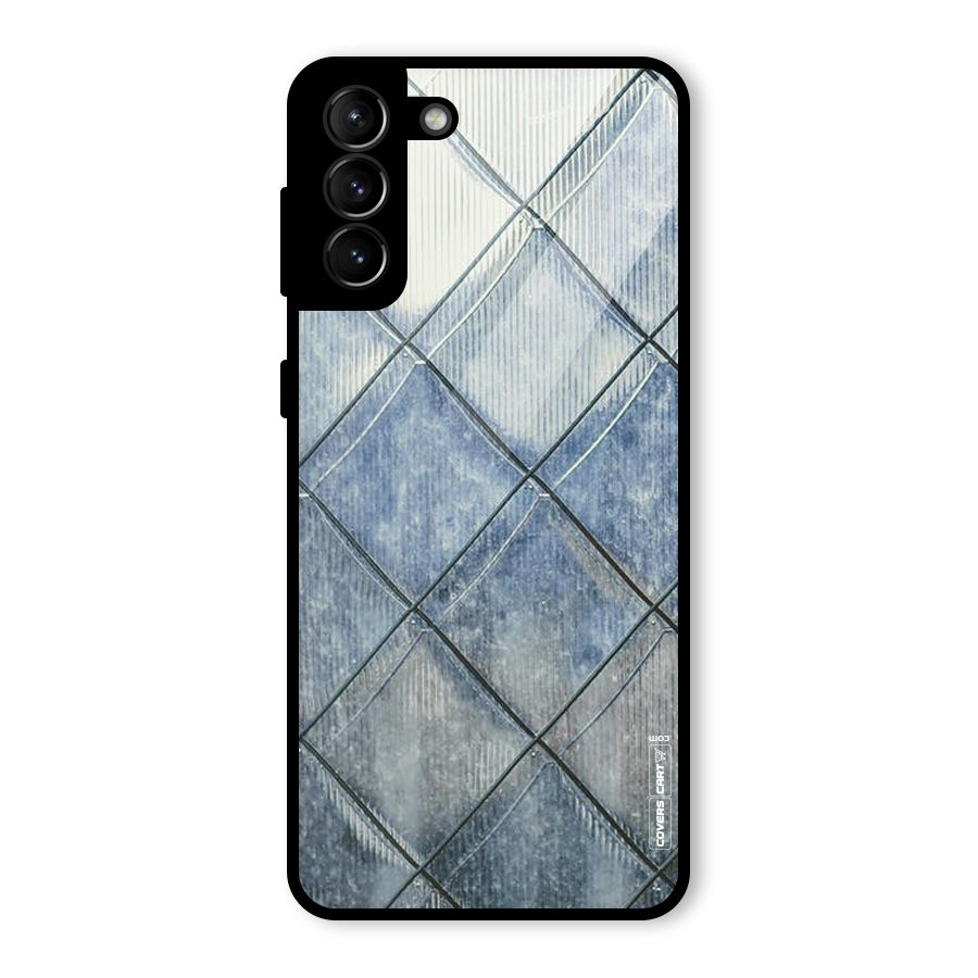 Steel Blue Pattern Glass Back Case for Galaxy S21 Plus