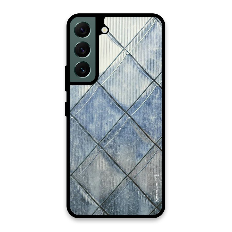 Steel Blue Pattern Glass Back Case for Galaxy S22 5G