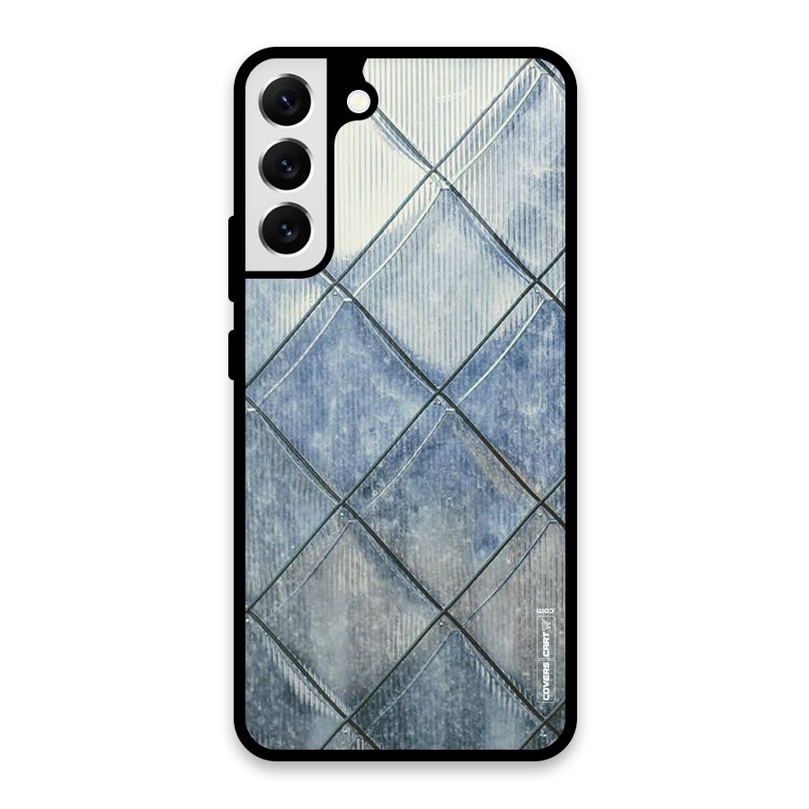Steel Blue Pattern Glass Back Case for Galaxy S22 Plus 5G