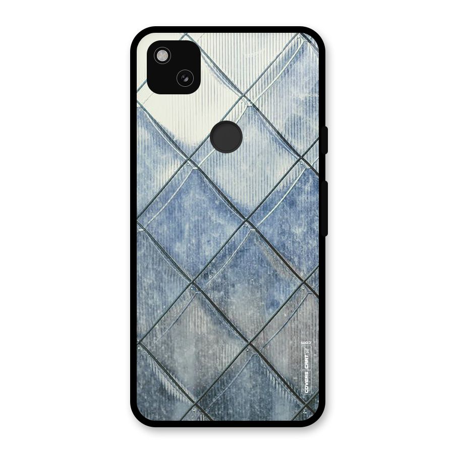 Steel Blue Pattern Glass Back Case for Google Pixel 4a