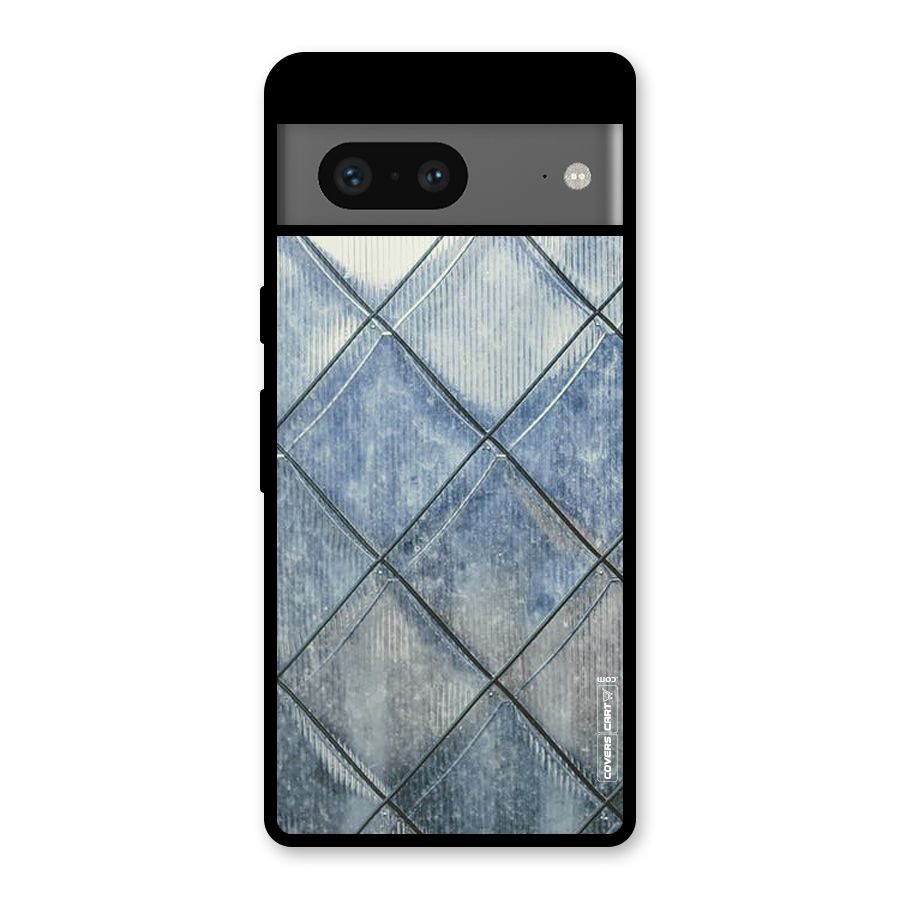 Steel Blue Pattern Glass Back Case for Google Pixel 7