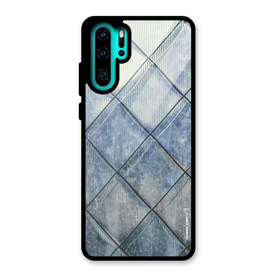 Steel Blue Pattern Glass Back Case for Huawei P30 Pro