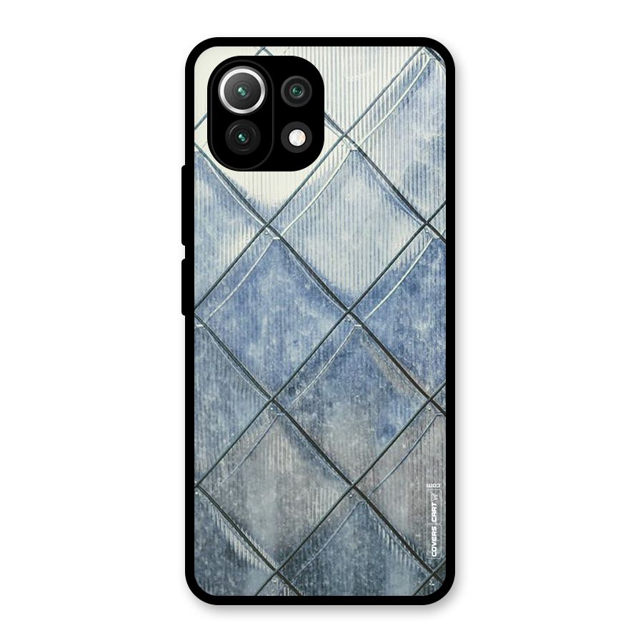 Steel Blue Pattern Glass Back Case for Mi 11 Lite NE 5G