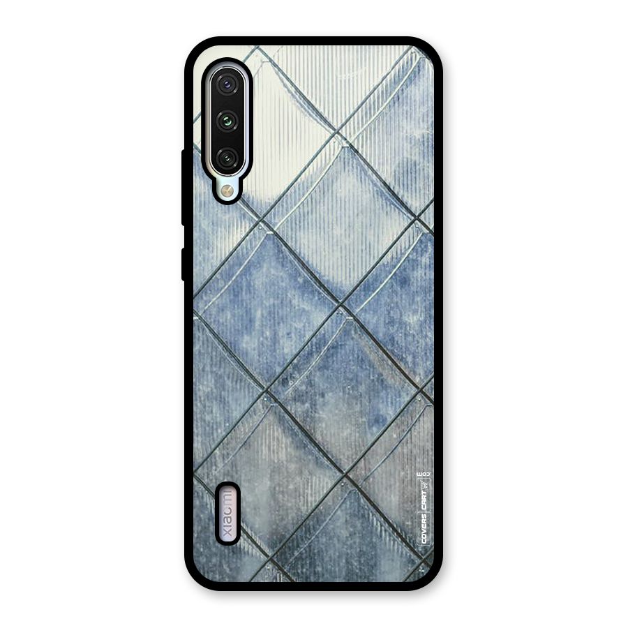 Steel Blue Pattern Glass Back Case for Mi A3
