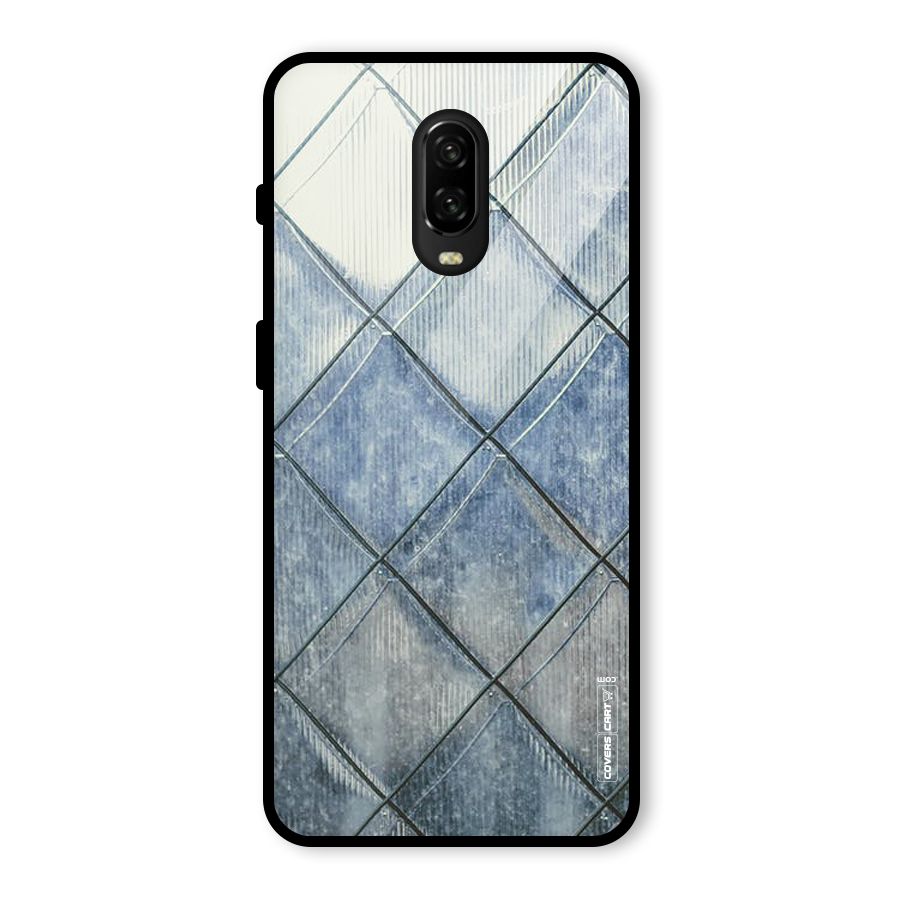 Steel Blue Pattern Glass Back Case for OnePlus 6T