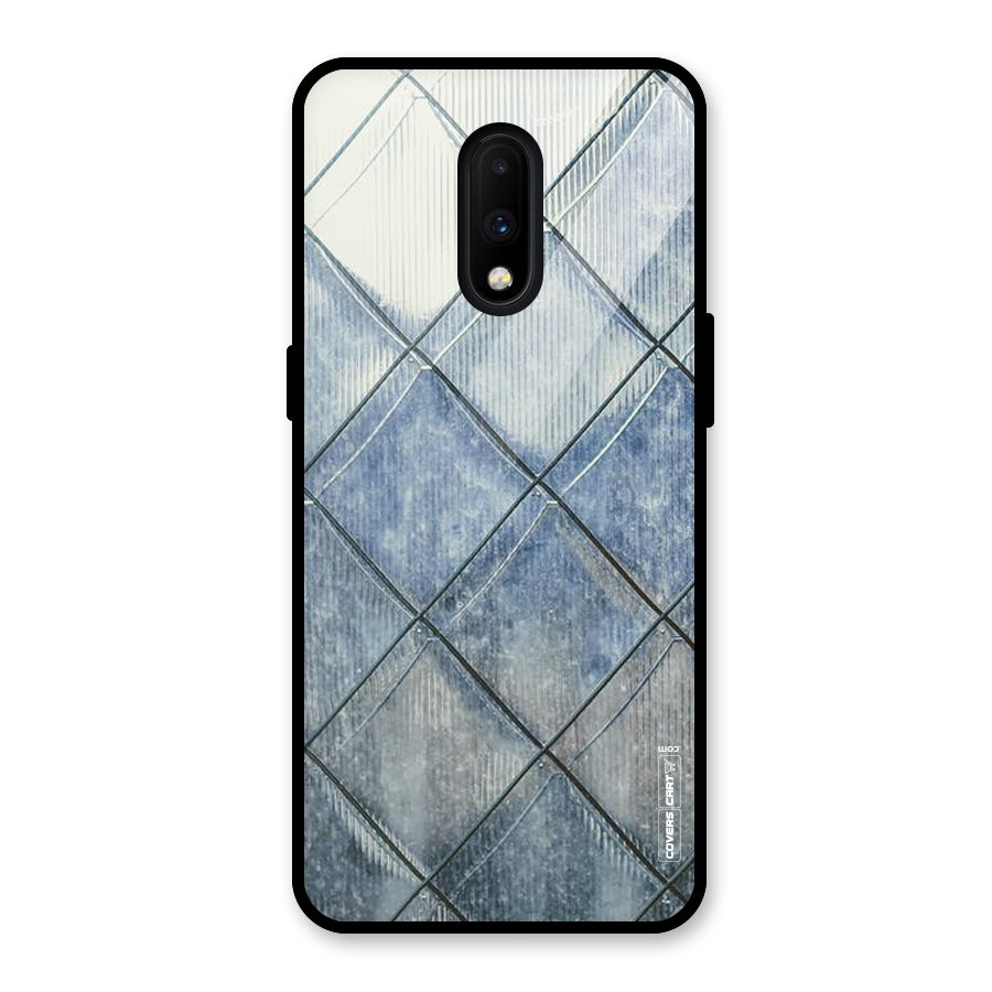 Steel Blue Pattern Glass Back Case for OnePlus 7
