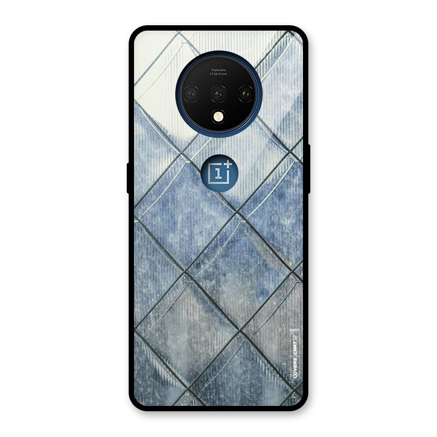 Steel Blue Pattern Glass Back Case for OnePlus 7T