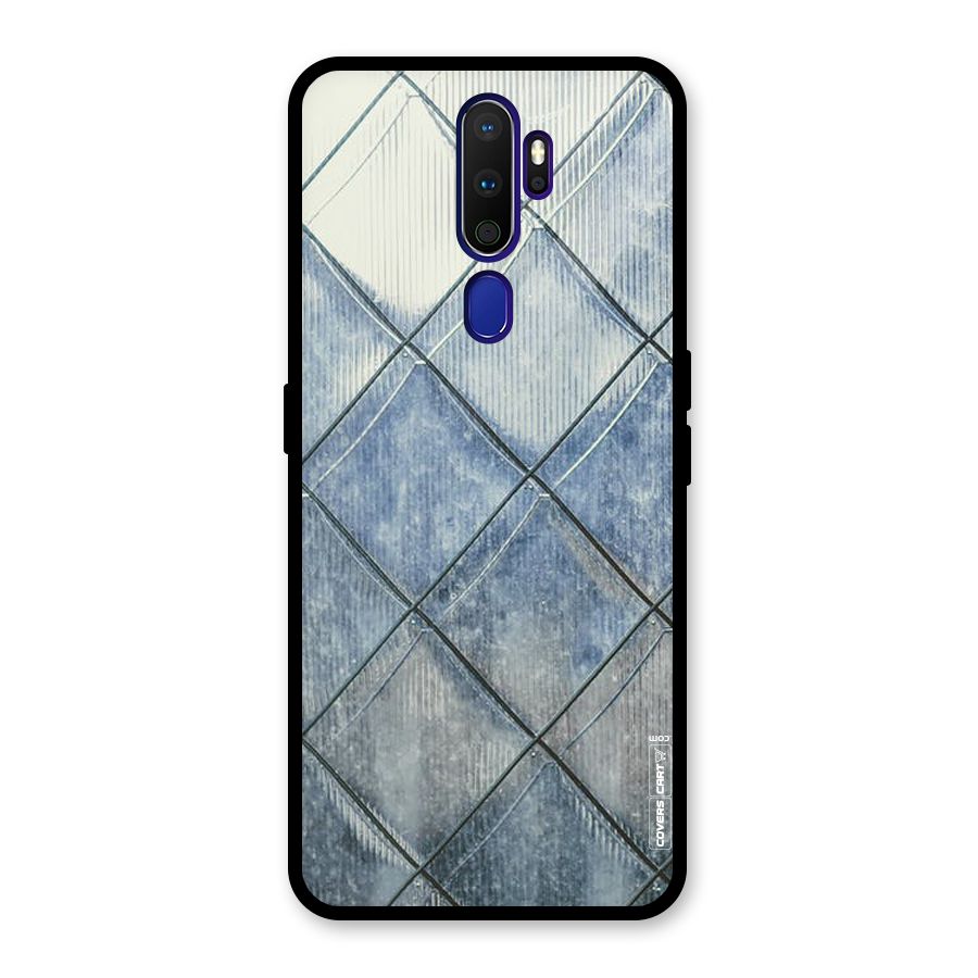 Steel Blue Pattern Glass Back Case for Oppo A9 (2020)