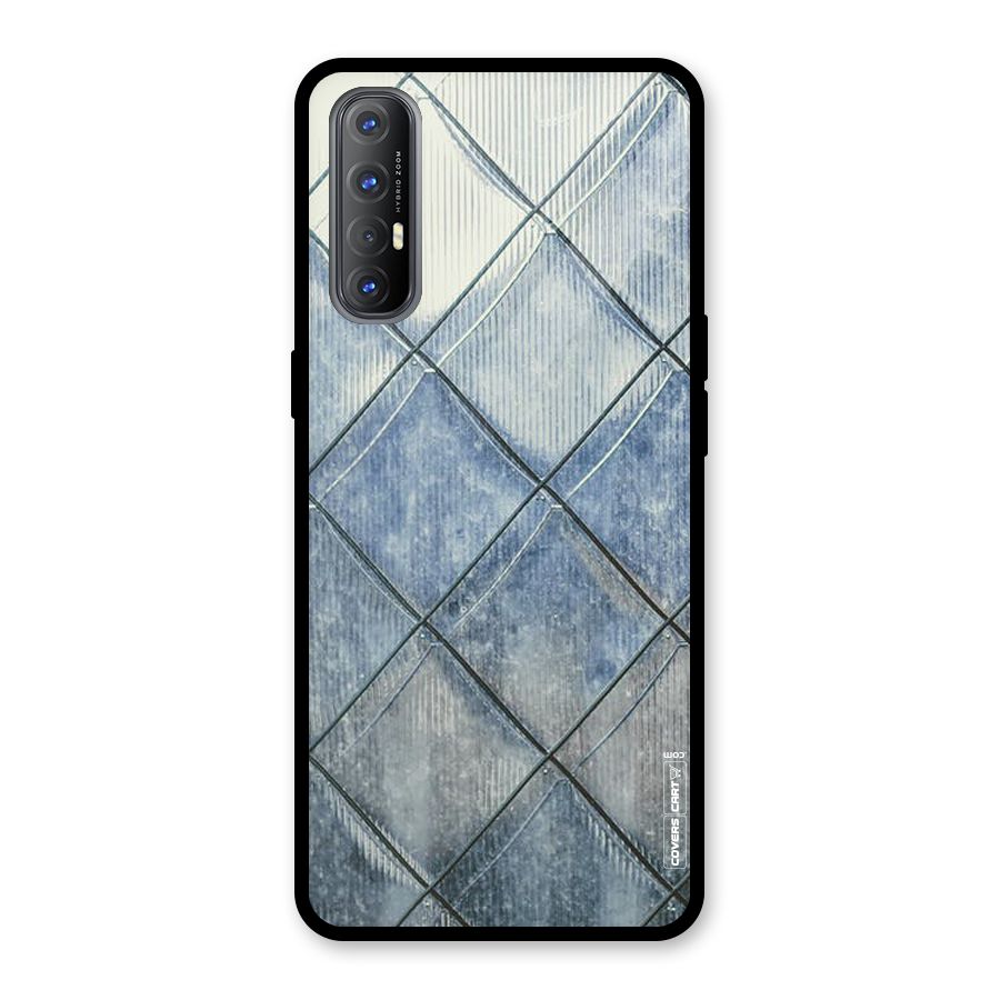 Steel Blue Pattern Glass Back Case for Oppo Reno3 Pro