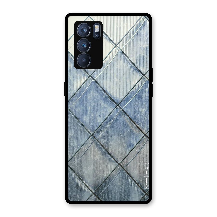 Steel Blue Pattern Glass Back Case for Oppo Reno6 Pro 5G