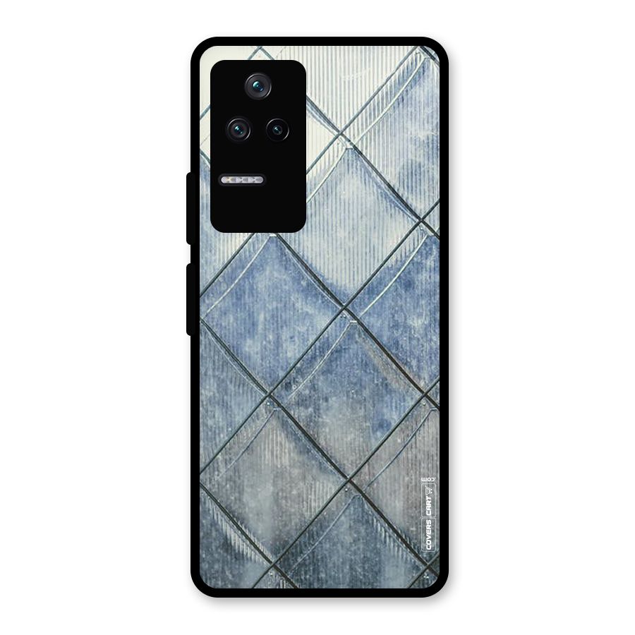 Steel Blue Pattern Glass Back Case for Poco F4 5G