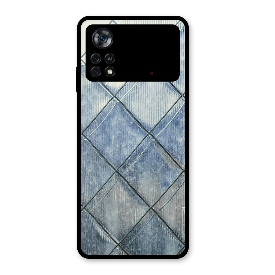 Steel Blue Pattern Glass Back Case for Poco X4 Pro 5G