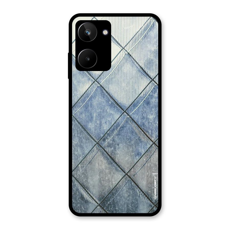 Steel Blue Pattern Glass Back Case for Realme 10