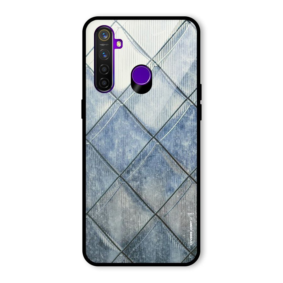 Steel Blue Pattern Glass Back Case for Realme 5 Pro