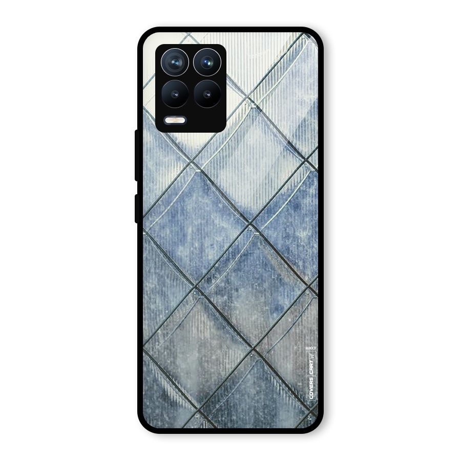 Steel Blue Pattern Glass Back Case for Realme 8 Pro