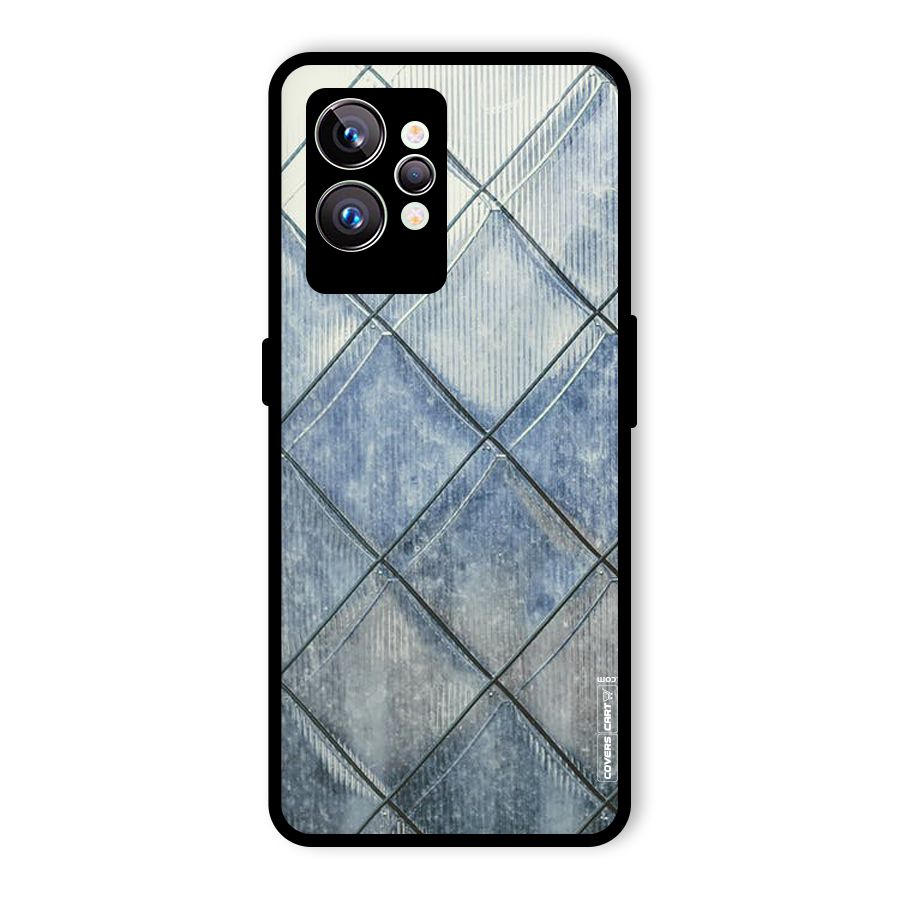 Steel Blue Pattern Glass Back Case for Realme GT2 Pro