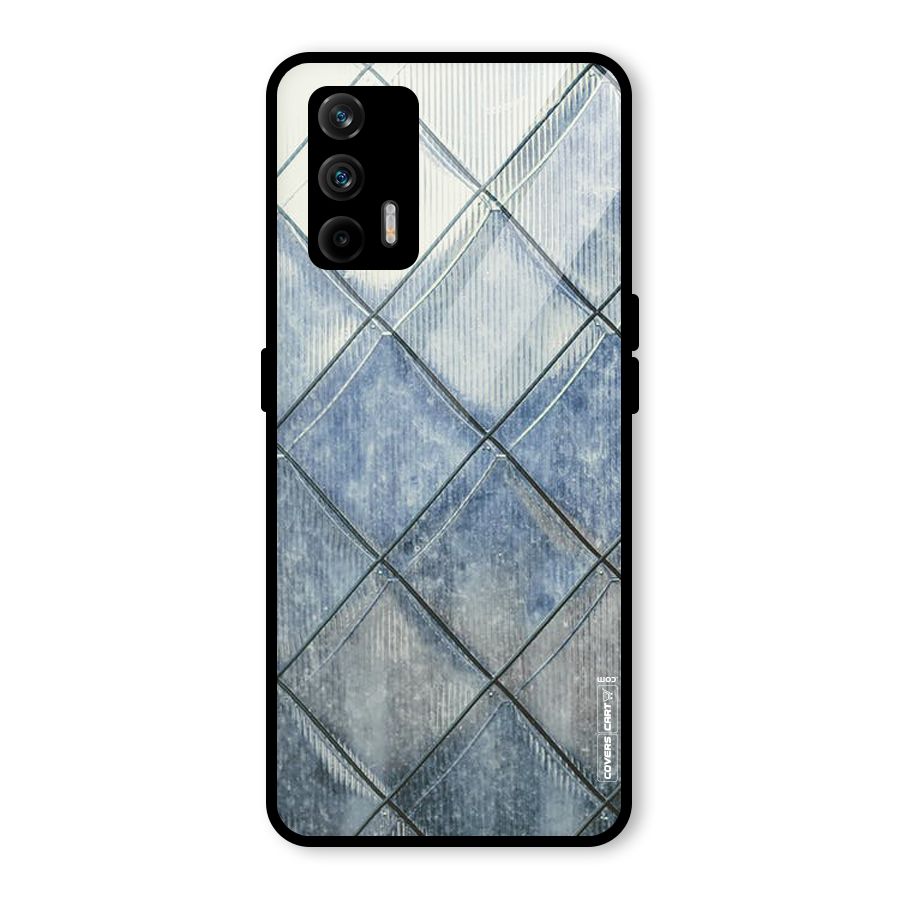 Steel Blue Pattern Glass Back Case for Realme GT 5G