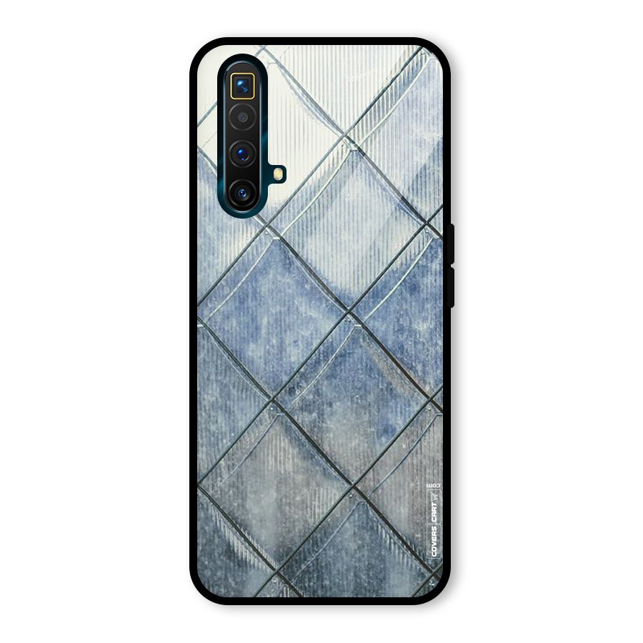 Steel Blue Pattern Glass Back Case for Realme X3
