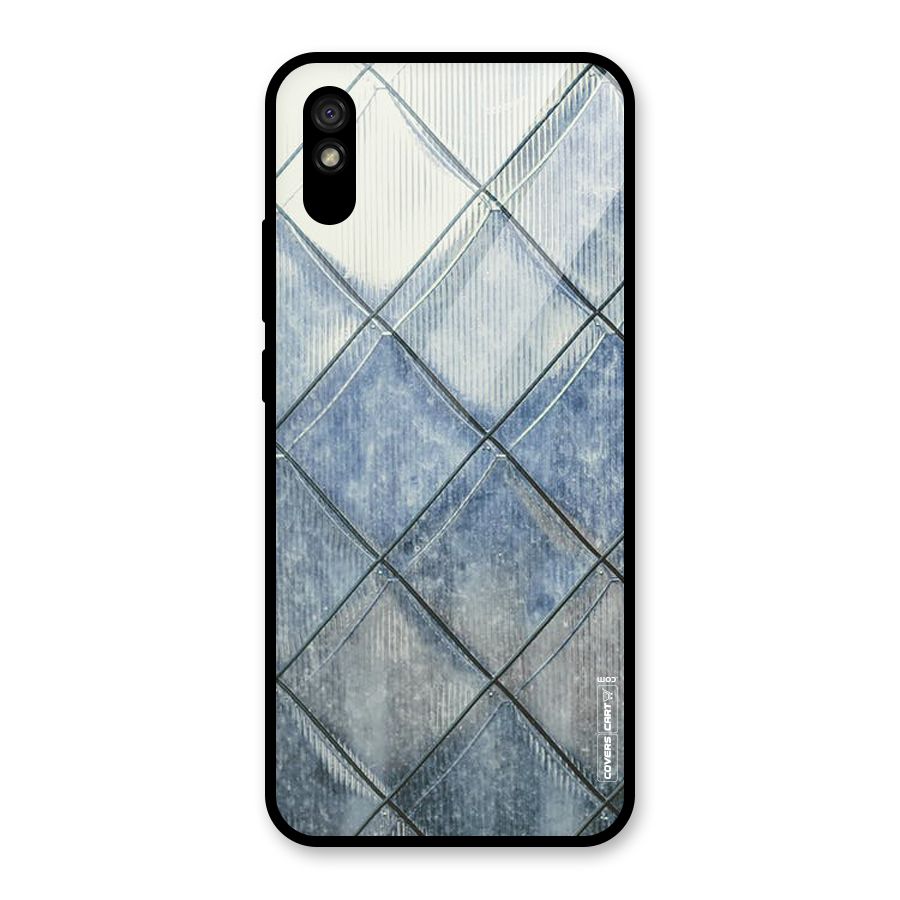 Steel Blue Pattern Glass Back Case for Redmi 9A