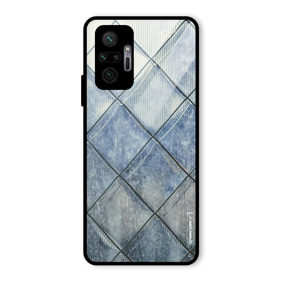 Steel Blue Pattern Glass Back Case for Redmi Note 10 Pro