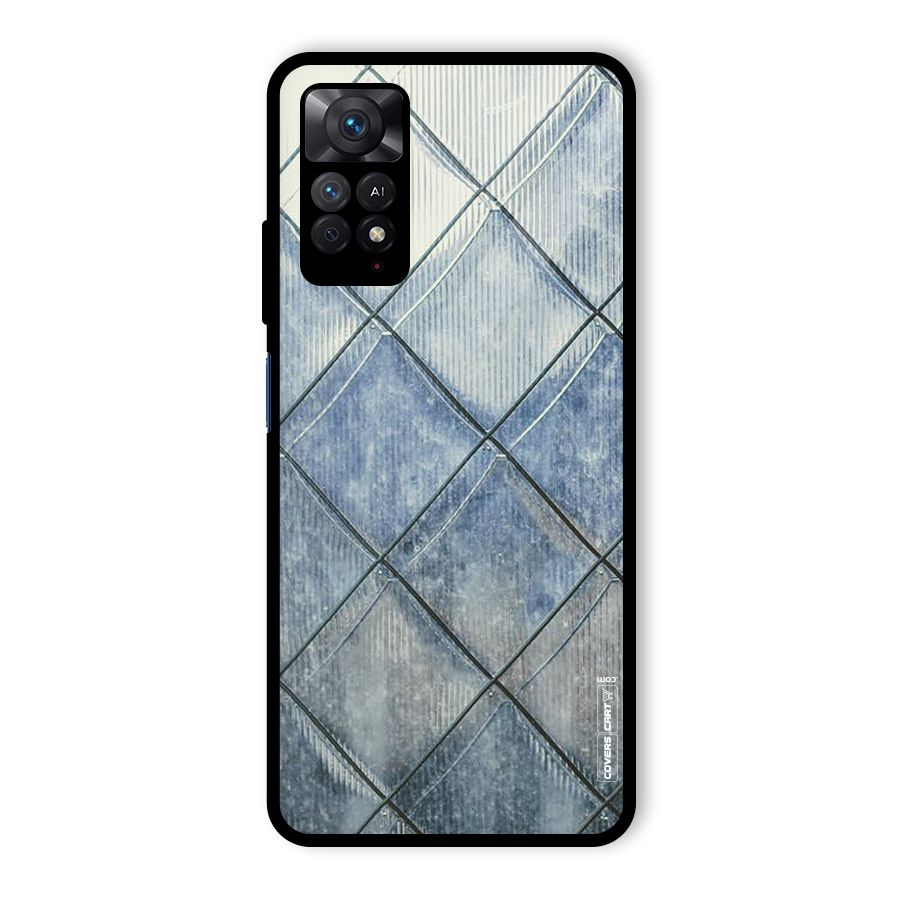 Steel Blue Pattern Glass Back Case for Redmi Note 11 Pro