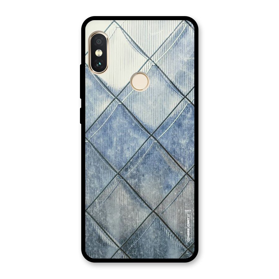 Steel Blue Pattern Glass Back Case for Redmi Note 5 Pro