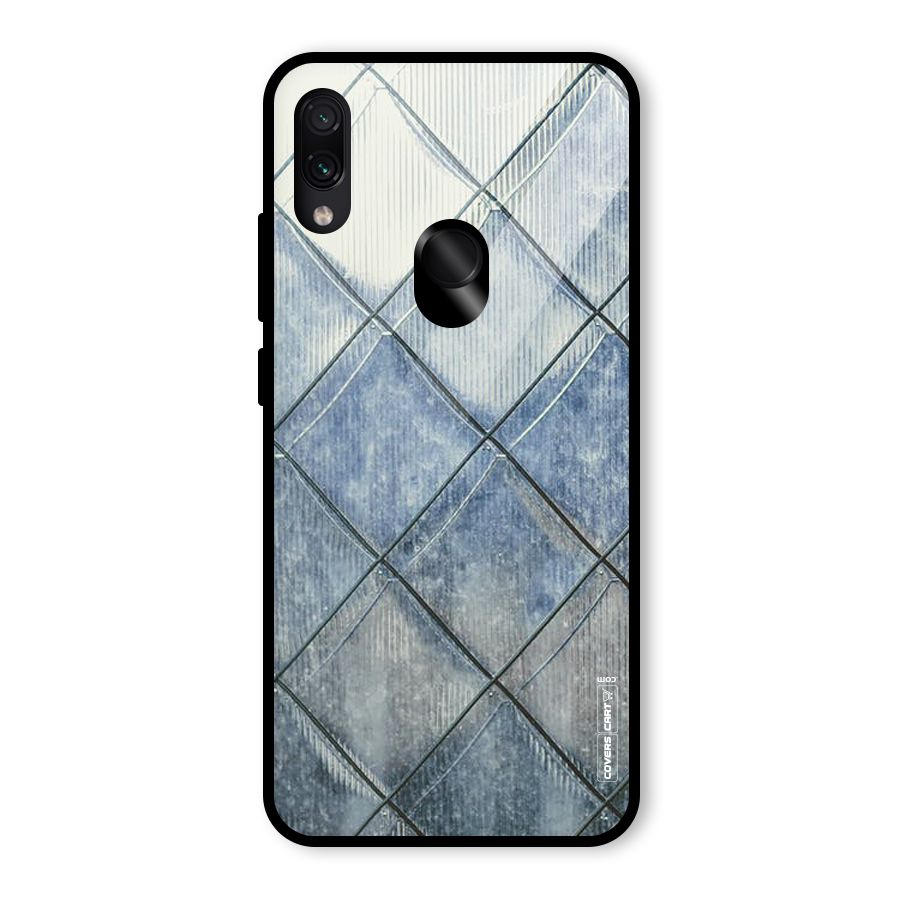 Steel Blue Pattern Glass Back Case for Redmi Note 7S