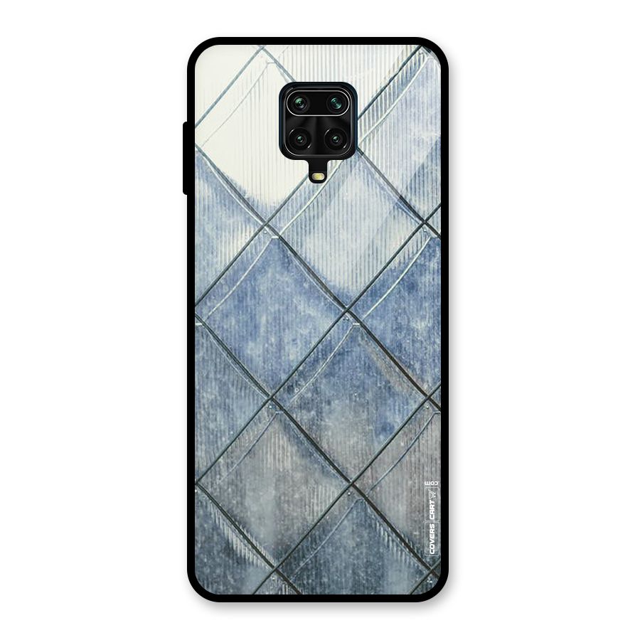 Steel Blue Pattern Glass Back Case for Redmi Note 9 Pro